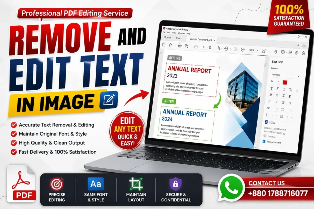Remove and Edit Text in Image | Professional Image Text Editing Service