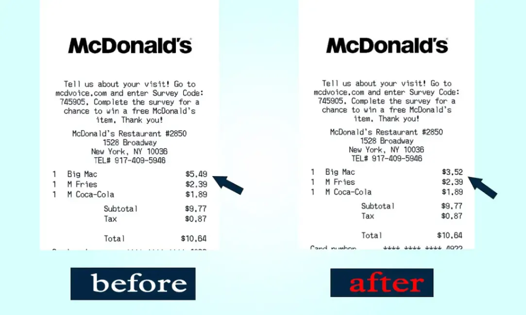JPEG and screenshot editing before after example