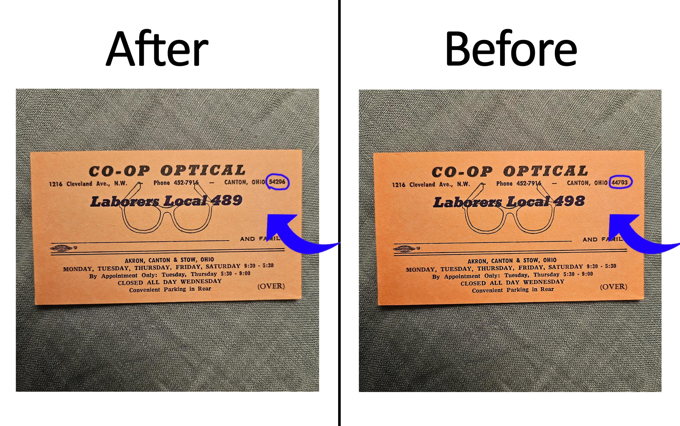 Before and after professional Photoshop document editing service example