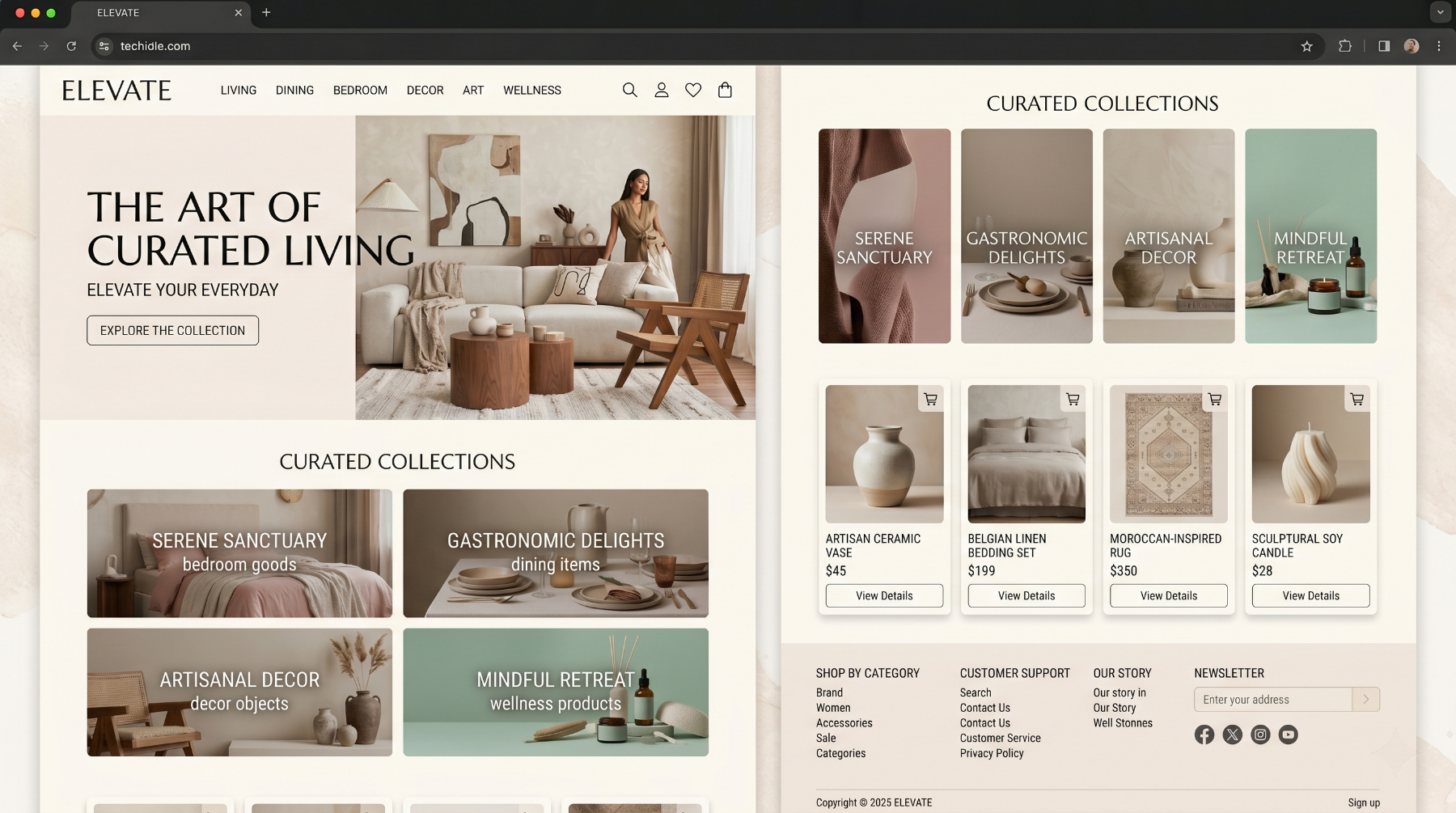 Clean custom Shopify store design preview by 2nur
