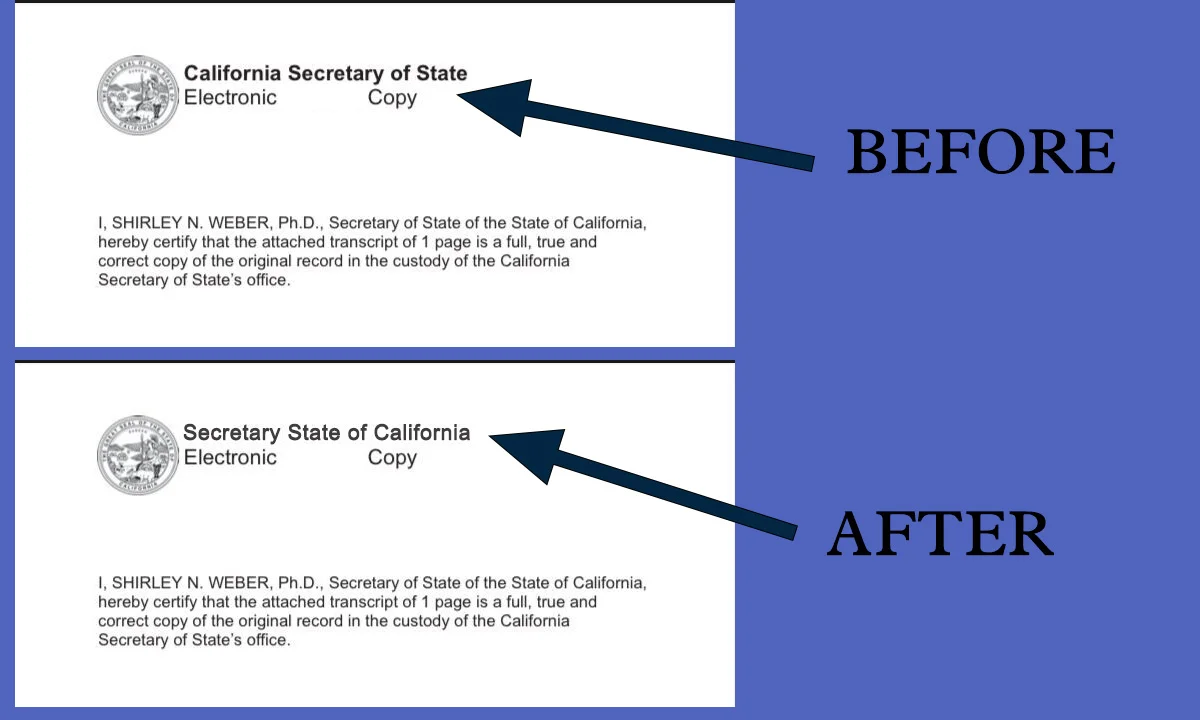 PDF editor freelancer before and after example